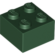 Lego Brick 2 x 2 / Dark Green