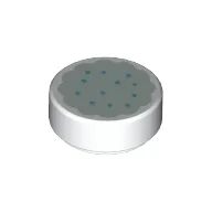 Tile Round 1 x 1 with Cookie with Light Aqua Frosting Print