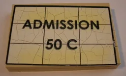 Stickered Assembly 6 x 4 x 2/3 with 'ADMISSION 50 C' Pattern (Sticker) - Set 10184