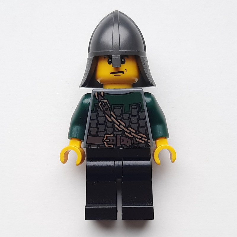 Lego Dragon Knight, Dark Green, Helmet, Stern (Pearl Titanium)