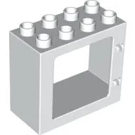 Duplo Door / Window Frame Flat Front Surface, Completely Open Back / White