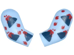 Arm, (Matching Left and Right) Pair with Volcano Pajamas Pattern / Bright Light Blue