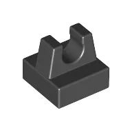 Tile Special 1 x 1 with Clip and Straight Tips / Black