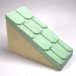 Duplo Roofpiece, Slope 33° 2 x 4 with Light Green Shingles / White