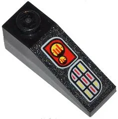 Slope 33 3 x 1 with Yellow Gauges and Red and Silver Buttons Pattern (Sticker) - Set 76000