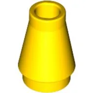 Cone 1 x 1 [No Top Groove] / Yellow