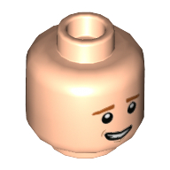 Lego Minifig Head Ron Weasley, Reddish Brown Eyebrows, Worried / Sad Print / Light Nougat