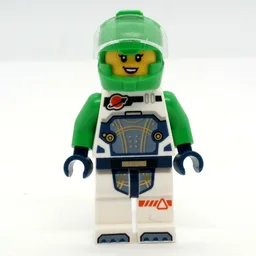 Astronaut, White Spacesuit, Bright Green Helmet