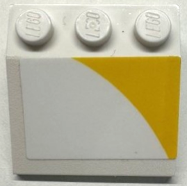 Lego Slope 33 3 x 3 with Yellow Curved Corner Panel Pattern Model Left Side (Sticker) - Set 75181