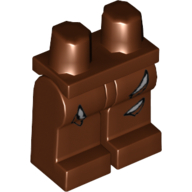 Lego Hips and Reddish Brown Legs with Torn Sections Print - Reddish Brown / Reddish Brown