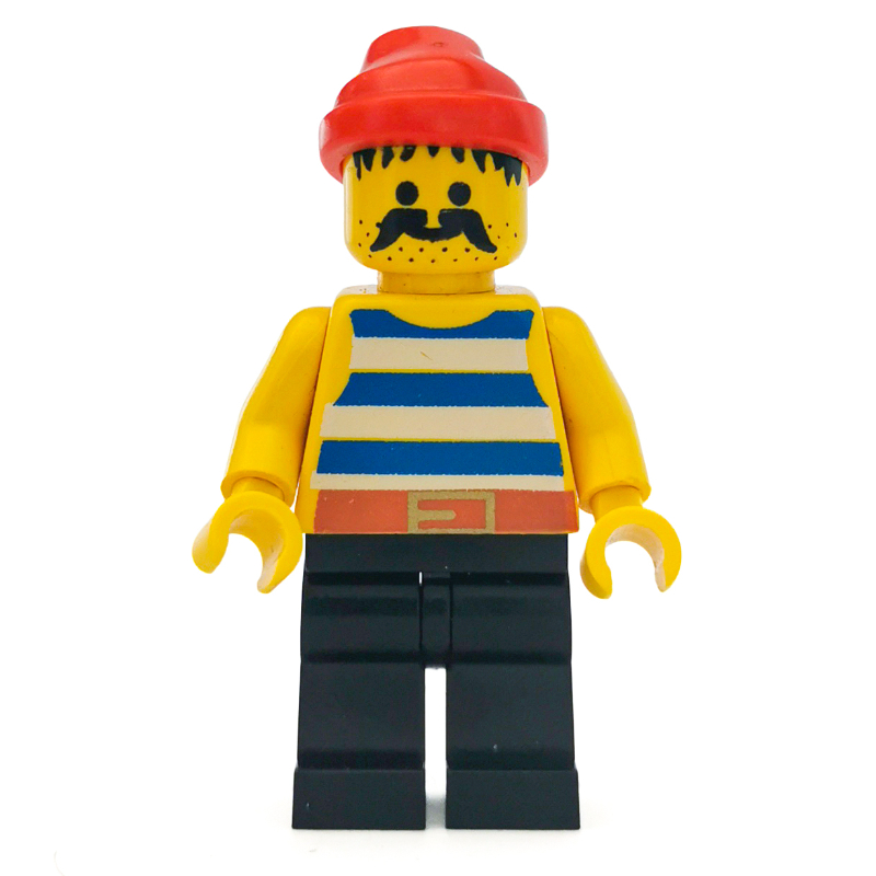 Lego Pirate - Blue Stripes, Black Legs, Red Bandana