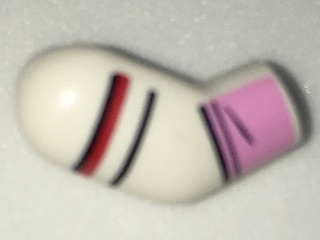 Lego Arm, Right with Black and White Shoulder Stripes and Bright Pink Glove Cuff Pattern