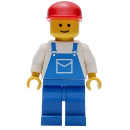 Man, Blue Overalls, Red Cap (3626b Head)
