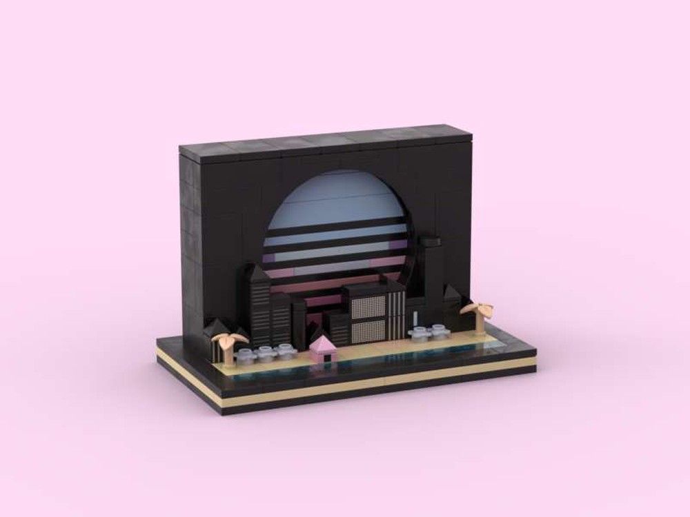 Lego aesthetic city sunset