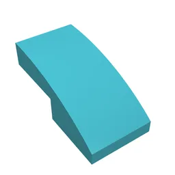 Brick Curved 2 x 1 No Studs [1/2 Bow] / Medium Azure