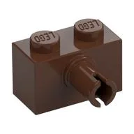 Brick Special 1 x 2 with Pin / Brown