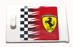 Container, Cupboard 2 x 3 x 2 Door with Checkered Flag and Ferrari Logo Pattern Right (Sticker) - Sets 8185 / 8654 / 8672