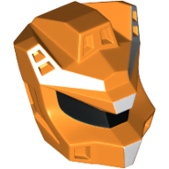 Lego Minifig Head Special, Robot, Galaxy Squad with Black Visor and White Forehead Print / Orange