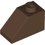 Brick Sloped 45° 2 x 1 with Bottom Pin / Brown