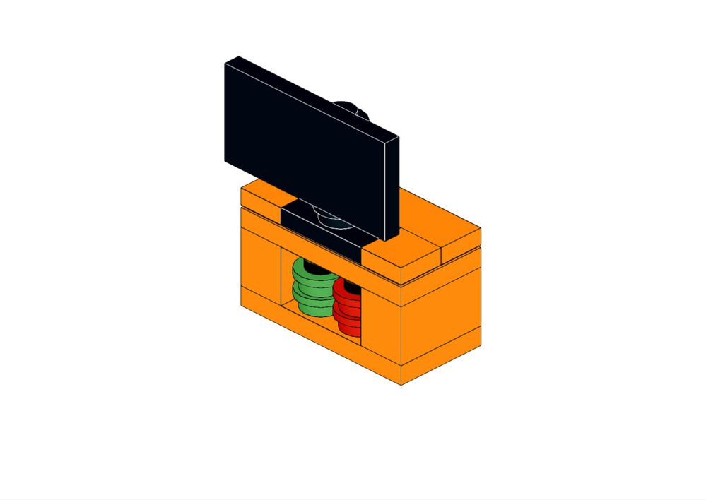 Lego MINIFIGURE TV ON A TABLE