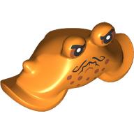 Lego Minifig Head Special Crab with Black Eyes, Mouth print / Orange