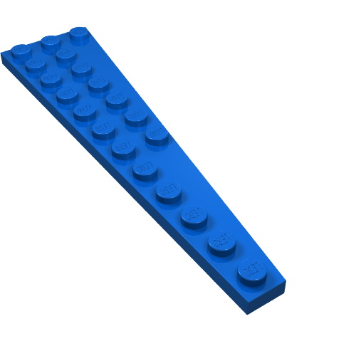 Lego Wedge Plate 12 x 3 Left / Blue