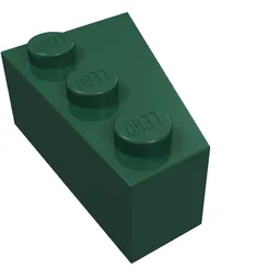 Brick Wedged, Angled 3 x 2 Left / Dark Green