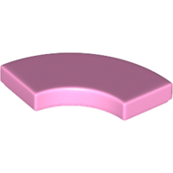 Lego Tile 2 x 2 Curved, Macaroni / Bright Pink