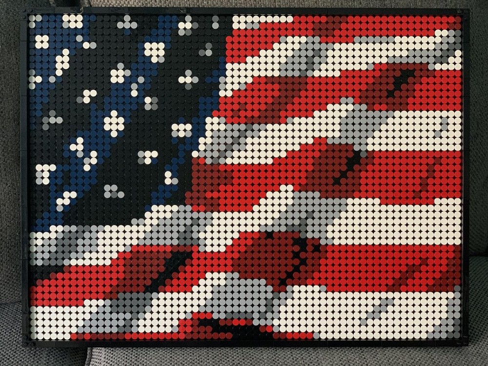 Lego Waving American Flag Mosaic