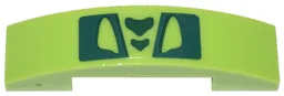 Slope, Curved 4 x 1 x 2/3 Double with Dark Green Scales Pattern (Sticker) - Set 9558