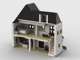 Neighborhood white house Half open
