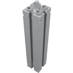 Support 2 x 2 x 8 with Grooves, Smooth On All Sides, Top Peg / Light Bluish Gray