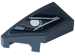 Wedge 2 x 1 x 2/3 Left with Silver Car Headlight with Bulb Pattern (Sticker) - Set 76903