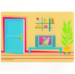 Backdrop, Belville Doll House Living Room / [No Color/Any Color]