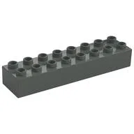 Duplo Brick 2 x 8 / Dark Gray