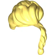 Hair Long, Swept Back Bangs, Long Braid over Left Shoulder / Bright Light Yellow