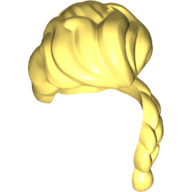 Lego Hair Long, Swept Back Bangs, Long Braid over Left Shoulder / Bright Light Yellow