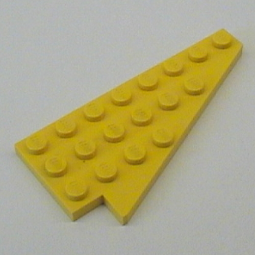 Lego Wedge Plate 8 x 4 Wing Right without Stud Notch / Yellow