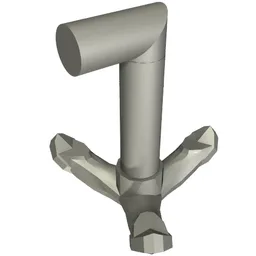 Tool Grappling Hook with 90° Shaft / Flat Silver