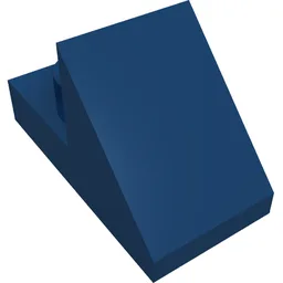 Brick Sloped 45° 2 x 1 with 2/3 Cutout [New Version] / Dark Blue