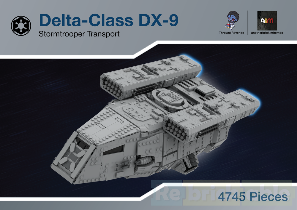 Lego Delta-class DX-9 troop transport (Fractal)