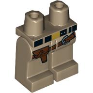 Lego Hips and Dark Tan Legs, Black Belt, dark Brown Strap, Gun Holster print / Dark Tan