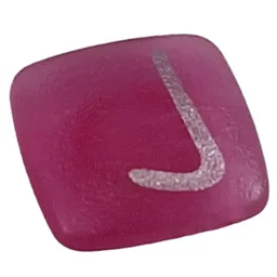 Clikits Icon, Square 2 x 2 Small with Pin and Silver 'J' Print / Trans-Dark Pink