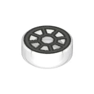 Tile Round 1 x 1 with Dark Bluish Grey Cockpit Print / Trans-Clear