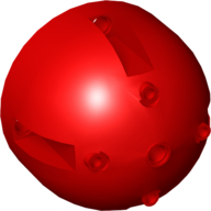 Lego Technic Panel Dome 7 x 7 x 5 with Pin Holes / Red