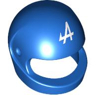Lego Helmet, Standard with white 'A' print / Blue