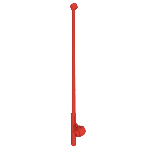 Lego Equipment Fishing Rod 12L, Horizontal Line Hole / Red