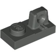Lego Hinge Plate 1 x 2 Locking with 1 Finger On Top / Dark Gray