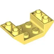 Brick Sloped Inverted 45° 4 x 2 Double with 2 x 2 Recessed / Bright Light Yellow