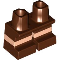 Lego Leg Short with Light Nougat Stripe Pattern / Reddish Brown